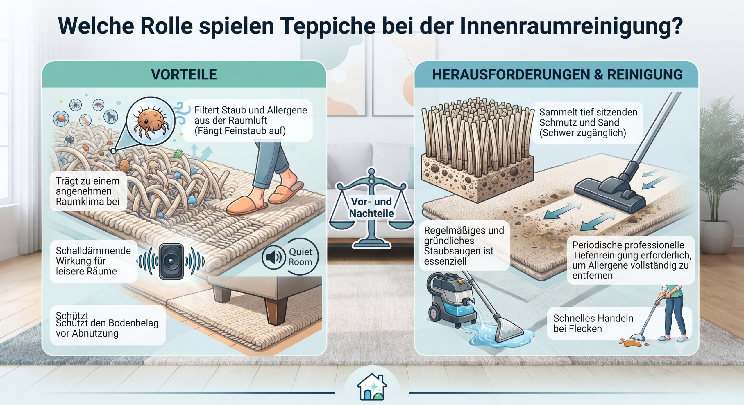 Welche Rolle spielen Teppiche bei der Innenraumreinigung